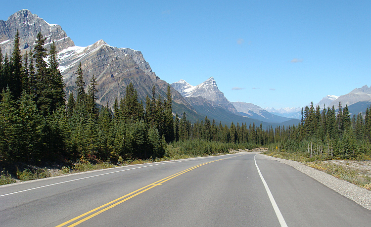 Landscape around the Icefields Parkway